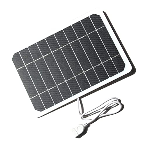 Irishom Solarpanel mit USB Anschluss 5W 5V Solar Ladegerät Unterwegs Handy Laden USB Solar Charger für Wandern Camping Outdoor von Irishom
