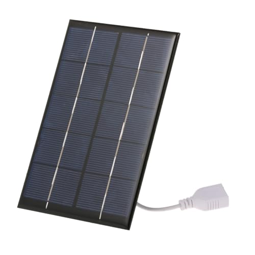 Irishom Tragbares Solar Ladegerät mit USB Anschluss für Handys 2W / 5V Solarpanel Unterwegs Handy Laden USB Solar Charger für Camping, Wandern, Reisen von Irishom