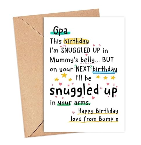 IrmaShops Gpa – Love From The Bump Geburtstagskarte – Next Birthday I'll Be Snuggled Up In Your Arms – Gpa To Be Karte – Geburtstagskarte von The Bump – Gpa Bday Cards – Special Daddy IrmaShops Gpa – Love From The Bump Geburtstagskarte – Next Birthday I'll Be Snuggled Up In Your Arms – Gpa To Be Karte – Geburtstagskarte von The Bump – Gpa Bday Cards – Special Daddy von IrmaShops