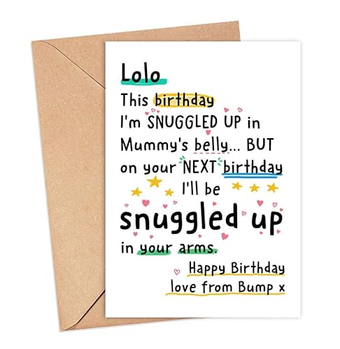 Lolo – Love From The Bump Geburtstagskarte – Next Birthday I'll Be Snuggled Up In Your Arms – Lolo To Be Karte – Bday Cards From The Bump – Lolo Bday Cards – Special Daddy Lolo – Love From The Bump Geburtstagskarte – Next Birthday I'll Be Snuggled Up In Your Arms – Lolo To Be Karte – Bday Cards From The Bump – Lolo Bday Cards – Special Daddy von IrmaShops