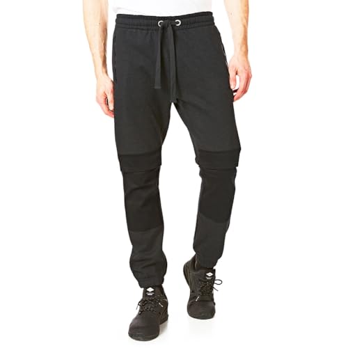 Iron Mountain IMPNT223 Herren Arbeitskleidung Jogginghose Knieschoner Tasche Fleece Jogginghose Arbeit Jogginghose mit Manschetten, Schwarz,L von Iron Mountain