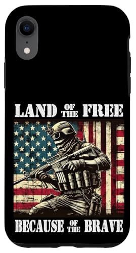 Land der Freien Wegen des tapferen amerikanischen Soldatenhelden Hülle für iPhone XR von Iron Oath Apparel.USA