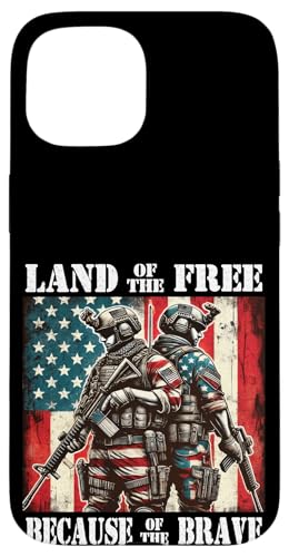 Land der Freien wegen des Brave Memorial Veterans Day Hülle für iPhone 15 von Iron Oath Apparel.USA