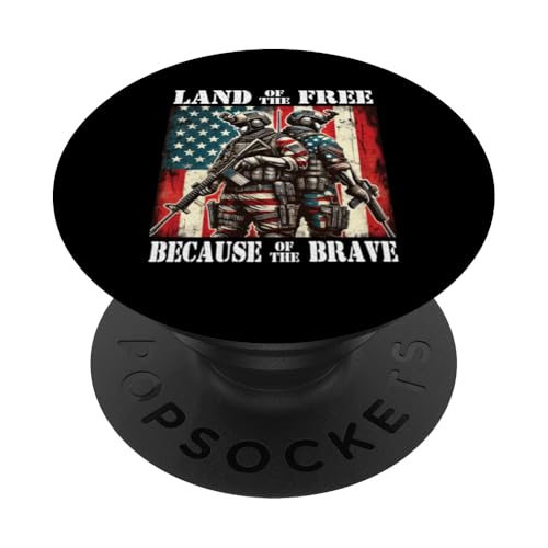 Land der Freien wegen des Brave Memorial Veterans Day PopSockets Klebender PopGrip Land der Freien wegen des Brave Memorial Veterans Day PopSockets Klebender PopGrip von Iron Oath Apparel.USA