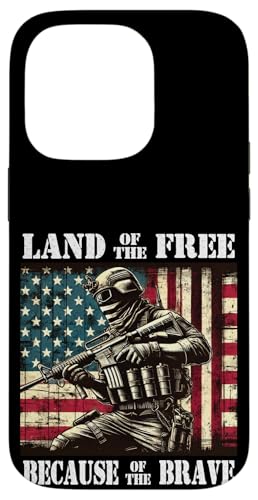 Land der Freien wegen des Braven Militär-Gedenktages Hülle für iPhone 14 Pro von Iron Oath Apparel.USA