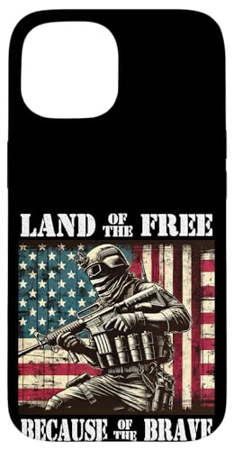 Land der Freien wegen des Braven Militär-Gedenktages Hülle für iPhone 15 von Iron Oath Apparel.USA