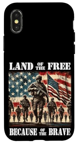 Land der Freien wegen des Braven Militär-Gedenktages Hülle für iPhone X/XS von Iron Oath Apparel.USA