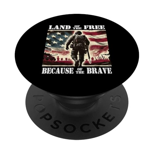 Land der Freien wegen des Braven Militär-Gedenktages PopSockets Klebender PopGrip Land der Freien wegen des Braven Militär-Gedenktages PopSockets Klebender PopGrip von Iron Oath Apparel.USA