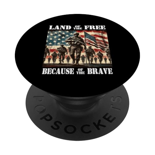 Land der Freien wegen des Braven Militär-Gedenktages PopSockets Klebender PopGrip Land der Freien wegen des Braven Militär-Gedenktages PopSockets Klebender PopGrip von Iron Oath Apparel.USA