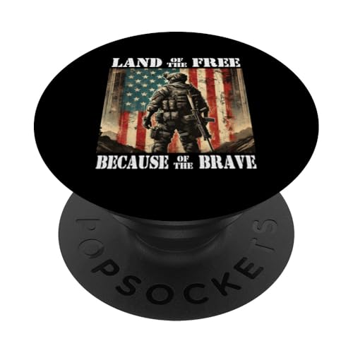 Land der Freien wegen des Braven Militär-Gedenktages PopSockets Klebender PopGrip Land der Freien wegen des Braven Militär-Gedenktages PopSockets Klebender PopGrip von Iron Oath Apparel.USA