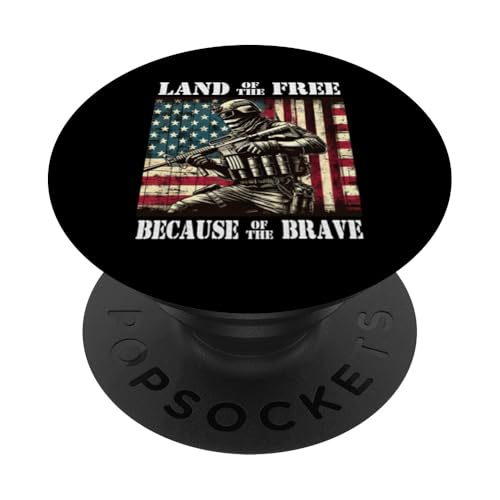 Land der Freien wegen des Braven Militär-Gedenktages PopSockets Klebender PopGrip Land der Freien wegen des Braven Militär-Gedenktages PopSockets Klebender PopGrip von Iron Oath Apparel.USA