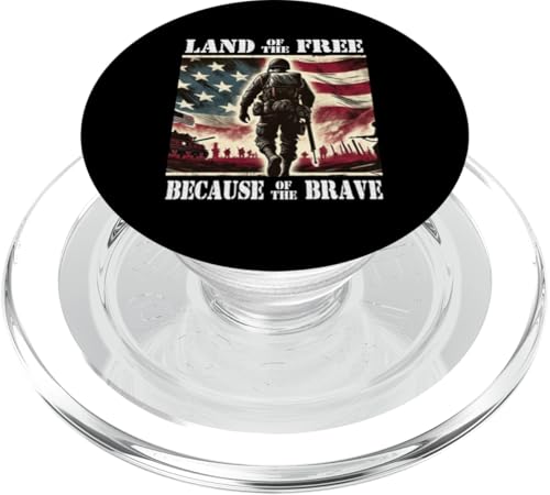 Land der Freien wegen des Braven Militär-Gedenktages PopSockets PopGrip für MagSafe Land der Freien wegen des Braven Militär-Gedenktages PopSockets PopGrip für MagSafe von Iron Oath Apparel.USA