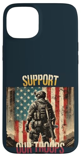 Militärgedenktag der patriotischen amerikanischen Soldaten Hülle für iPhone 15 Plus von Iron Oath Apparel.USA