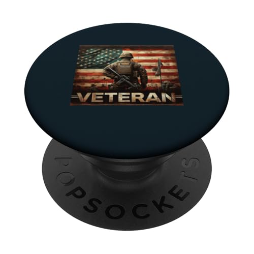Patriotischer Soldat, amerikanische Flagge, US-Armee, Militär, Veteranentag PopSockets Klebender PopGrip von Iron Oath Apparel.USA