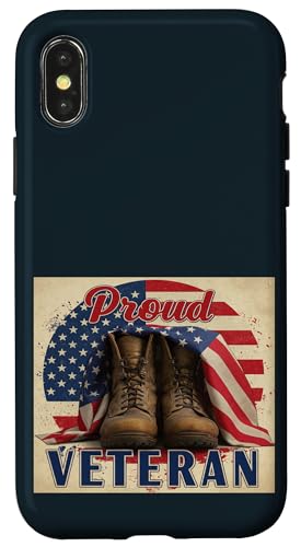 Patriotischer stolzer Veteran | Kampfstiefel Memorial Veterans Day Hülle für iPhone X/XS Patriotischer stolzer Veteran | Kampfstiefel Memorial Veterans Day Hülle für iPhone X/XS von Iron Oath Apparel.USA