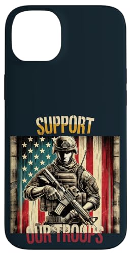 Unterstützen Sie unsere Truppen Patriotic American Soldier Military Pride Hülle für iPhone 14 Plus Unterstützen Sie unsere Truppen Patriotic American Soldier Military Pride Hülle für iPhone 14 Plus von Iron Oath Apparel.USA