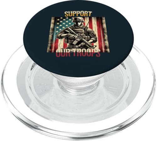 Unterstützen Sie unsere Truppen Patriotic American Soldier Military Pride PopSockets PopGrip für MagSafe von Iron Oath Apparel.USA