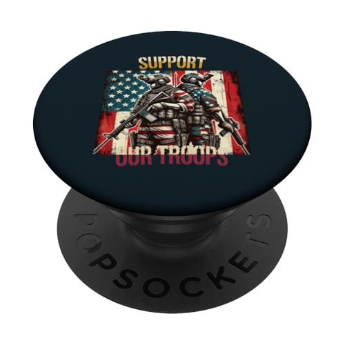 Unterstützen Sie unsere Truppen Patriotic American Soldiers Memorial Day PopSockets Klebender PopGrip Unterstützen Sie unsere Truppen Patriotic American Soldiers Memorial Day PopSockets Klebender PopGrip von Iron Oath Apparel.USA