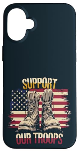 Unterstützen Sie unsere Truppen US-Militärkampfstiefel Veteranentag Hülle für iPhone 16 Plus Unterstützen Sie unsere Truppen US-Militärkampfstiefel Veteranentag Hülle für iPhone 16 Plus von Iron Oath Apparel.USA