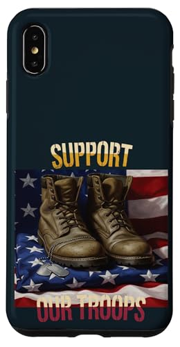 Unterstützen Sie unsere Truppen US-Militärkampfstiefel Veteranentag Hülle für iPhone XS Max Unterstützen Sie unsere Truppen US-Militärkampfstiefel Veteranentag Hülle für iPhone XS Max von Iron Oath Apparel.USA
