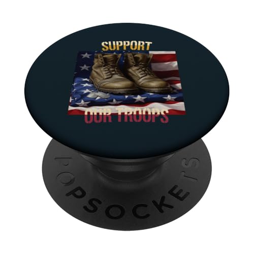 Unterstützen Sie unsere Truppen US-Militärkampfstiefel Veteranentag PopSockets Klebender PopGrip Unterstützen Sie unsere Truppen US-Militärkampfstiefel Veteranentag PopSockets Klebender PopGrip von Iron Oath Apparel.USA