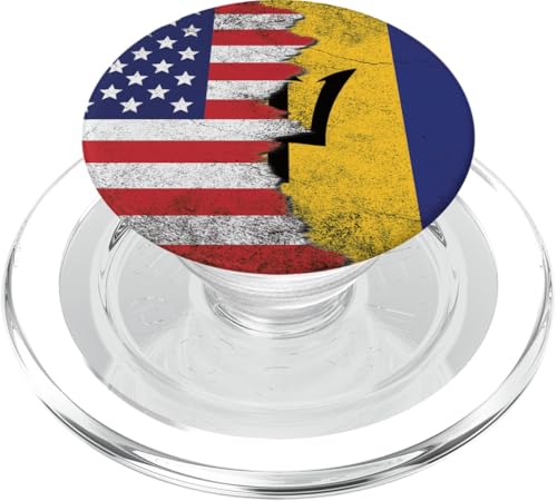Flaggen der USA und Barbados - Vereinigte Staaten von Amerika Bajan PopSockets PopGrip für MagSafe Flaggen der USA und Barbados - Vereinigte Staaten von Amerika Bajan PopSockets PopGrip für MagSafe von Irreverent Tees