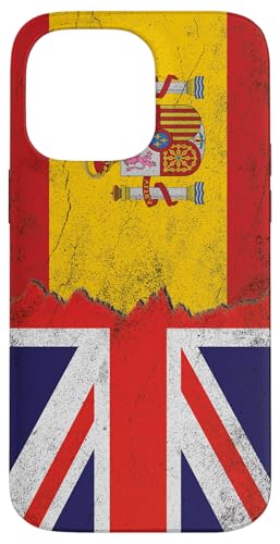 Flaggen des Vereinigten Königreichs und Spaniens – Britisch-Spanisch Hülle für iPhone 14 Pro Max von Irreverent Tees