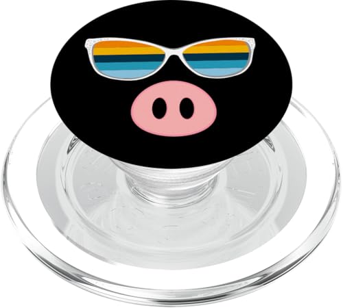 Funny Pig Retro Vintage Sonnenuntergang Sonnenbrille PopSockets PopGrip für MagSafe Funny Pig Retro Vintage Sonnenuntergang Sonnenbrille PopSockets PopGrip für MagSafe von Irreverent Tees