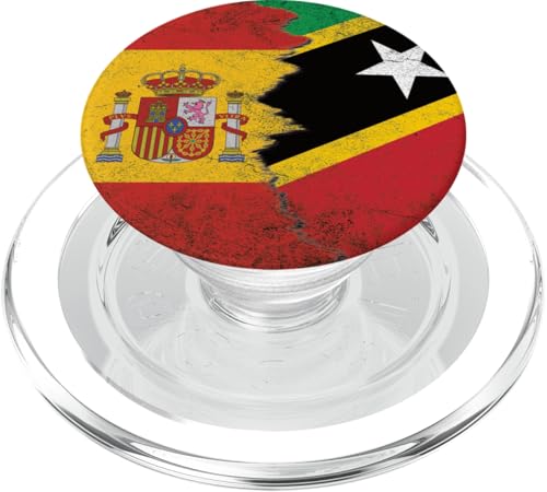Spanien St. Kitts & Nevis Flaggen - Spanische Kittitian Nevisian PopSockets PopGrip für MagSafe Spanien St. Kitts & Nevis Flaggen - Spanische Kittitian Nevisian PopSockets PopGrip für MagSafe von Irreverent Tees
