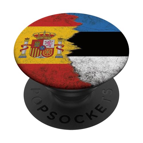 Spanien & Estland Flaggen - Spanisch Estnisch PopSockets Klebender PopGrip von Irreverent Tees