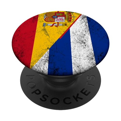 Spanien & Kuba Flaggen - Spanisch Kubanisch PopSockets Klebender PopGrip von Irreverent Tees