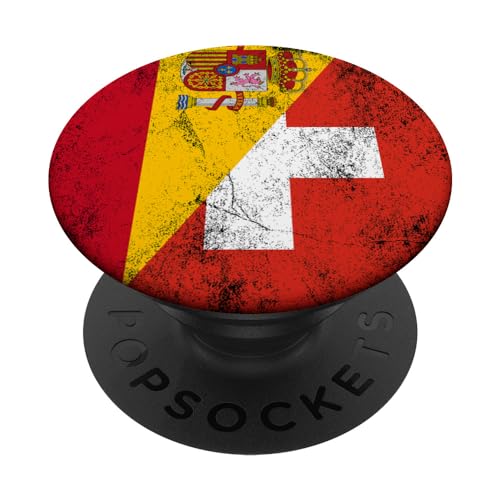 Spanien & Schweiz Flaggen - Spanisch Schweiz PopSockets Klebender PopGrip Spanien & Schweiz Flaggen - Spanisch Schweiz PopSockets Klebender PopGrip von Irreverent Tees