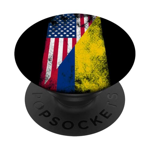 USA & Kolumbien Flaggen - Vereinigte Staaten von Amerika, Kolumbien PopSockets Klebender PopGrip von Irreverent Tees