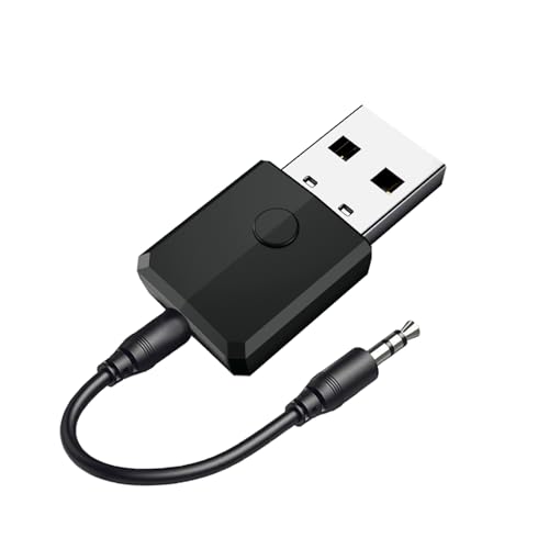 Isobel Bluetooth Adapter 5.0 Bluetooth Receiver Transmitter 2 in 1 Wireless Mini Sender Empfänger mit AUX 3,5mm Klinke für TV-PC-Kopfhörer Lautsprecher Auto- / Heimstereosystem, USB-Netzteil von Isobel