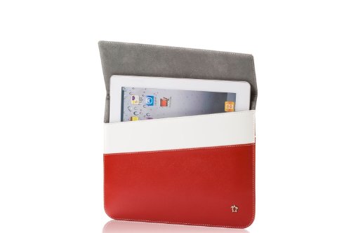 Issentiel is52264 Schutzhülle aus Leder für iPad Air, Rot/Weiß von Issentiel