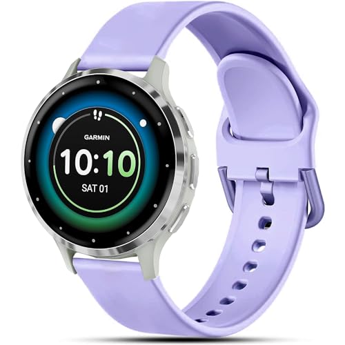 Issinlky Armband für Garmin Vivoactive 4S/Venu 2S/Venu 3S/Vivomove 3S, 18mm Armband Silikonarmband für Fossil Damen Gen 6/Fossil Damen Gen 5E/Fossil Damen Q Venture HR Gen 4/Gen 3 von Issinlky
