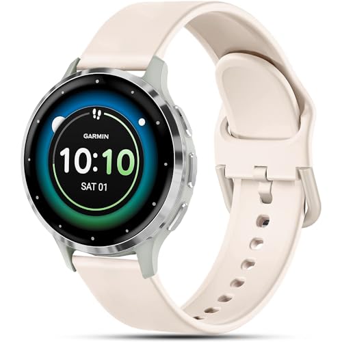 Issinlky Armband für Garmin Vivoactive 4S/Venu 2S/Venu 3S/Vivomove 3S, 18 mm, Silikonarmband für Fossil Damen Gen 6/Fossil Damen Gen 5E/Fossil Damen Q Venture HR Gen 4/Gen 3 von Issinlky
