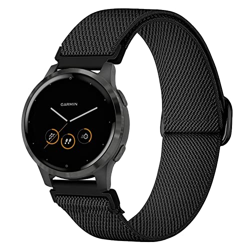 Issinlky Elastisches Nylonband für Garmin Venu 2S/3S, Vivoactive 3S/4S, Fossil Women's Gen 5E/6 42mm, Q Venture Smart Watch - 18mm von Issinlky