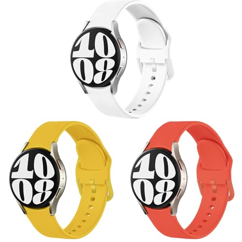 Issinlky Silikonarmbänder für Galaxy Watch 7, weiche Silikonarmbänder Sportarmband für Samsung Galaxy Watch 7/FE/6/5/4 40mm 44mm/Watch 6 Classic 43mm 47mm/Watch 5 Pro 45mm/Watch 4 Classic 42mm 46mm von Issinlky