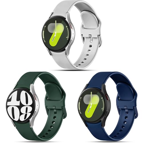 Issinlky Silikonarmbänder für Galaxy Watch 7, weiche Silikonarmbänder Sportarmband für Samsung Galaxy Watch 7/FE/6/5/4 40mm 44mm/Watch 6 Classic 43mm 47mm/Watch 5 Pro 45mm/Watch 4 Classic 42mm 46mm von Issinlky