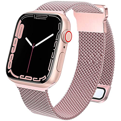 Issinlky Metall armband kompatibel mit Apple Watch 38 mm 40 mm 41 mm, Milanese Magnet Edelstahlgewebe armband für iWatch Series 8 7 6 5 4 3 2 1 SE von Issinlky