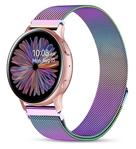Issinlky Metallband kompatibel für Samsung Galaxy Watch Active 2, 20mm Edelstahlband für Galaxy Watch 4/4 Classic/Galaxy Watch 5/Galaxy Watch 6/Galaxy Watch 3 41mm/Gear Sport/Amazfit GTS von Issinlky