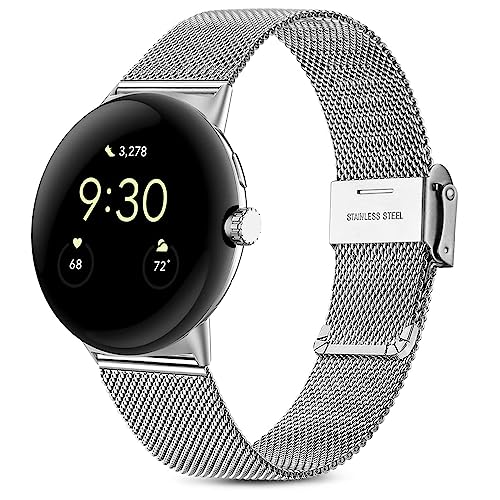 Issinlky Metallband kompatibel mit Google Pixel Watch, Mesh Edelstahl Metall Armband für Google Pixel Watch Männer Frauen von Issinlky