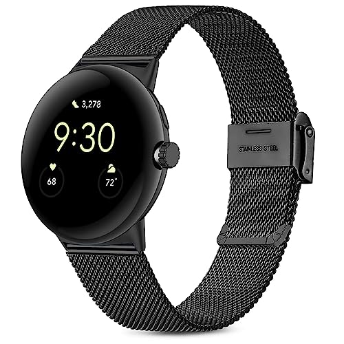 Issinlky Metallband kompatibel mit Google Pixel Watch, Mesh Edelstahl Metall Armband für Google Pixel Watch/Google Pixel Watch 2 Männer Frauen von Issinlky