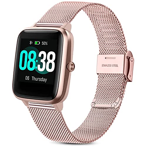 Issinlky Veryfitpro ID 205L Armband, 19mm Armband Edelstahl Metallarmband für GRV FC1 IDW 15 ID205S ID205G ID215G ID216 YM205L Uwatch3 Ufit GT BV205L TE021 SW020 SW021 SW023 Smartwatch von Issinlky
