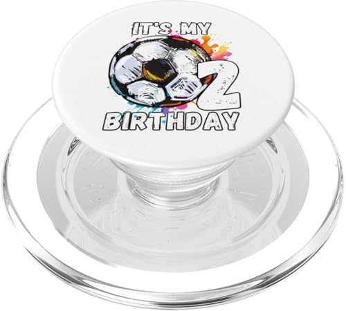 Kinder 2. Geburtstag Fußball Geburtstag Party T-Shirt 2 Jahre PopSockets PopGrip für MagSafe von It's My Birthday Soccer Party Gifts & Apparel