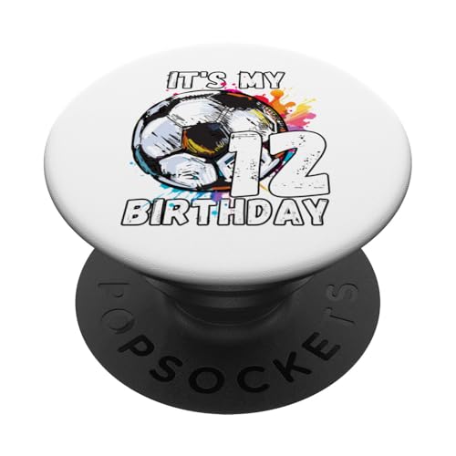 Kinder Awesome Soccer 12. Geburtstag Fußball Geburtstag Party PopSockets Klebender PopGrip Kinder Awesome Soccer 12. Geburtstag Fußball Geburtstag Party PopSockets Klebender PopGrip von It's My Birthday Soccer Party Gifts & Apparel