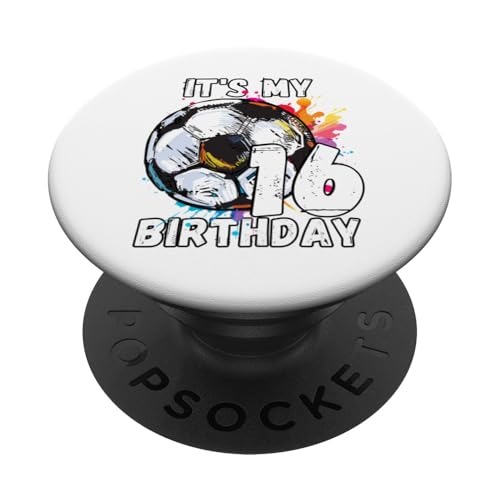 Kinder Awesome Soccer 16. Geburtstag Fußball Geburtstag Party PopSockets Klebender PopGrip Kinder Awesome Soccer 16. Geburtstag Fußball Geburtstag Party PopSockets Klebender PopGrip von It's My Birthday Soccer Party Gifts & Apparel