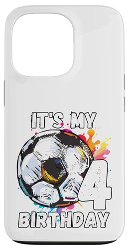 Kinder Awesome Soccer 4. Geburtstag Fußball Geburtstag Party Hülle für iPhone 13 Pro Kinder Awesome Soccer 4. Geburtstag Fußball Geburtstag Party Hülle für iPhone 13 Pro von It's My Birthday Soccer Party Gifts & Apparel