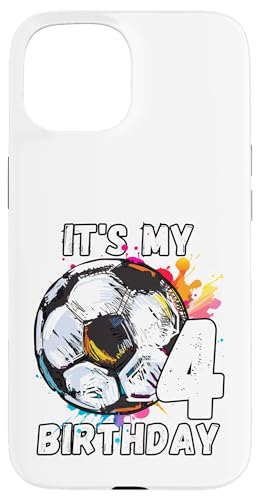 Kinder Awesome Soccer 4. Geburtstag Fußball Geburtstag Party Hülle für iPhone 15 Kinder Awesome Soccer 4. Geburtstag Fußball Geburtstag Party Hülle für iPhone 15 von It's My Birthday Soccer Party Gifts & Apparel